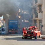 A fuoco un camion in Viale Europa a Misilmeri